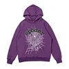 XX High-quality 100% Cotton Fleece Oversized SpiDer Shirt Long Sleeved Crochet Hooded Collar Powder Puff Print Spider Hoodie