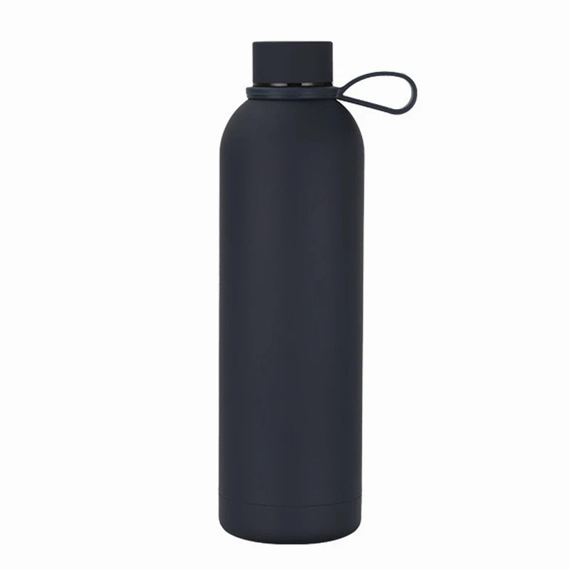 Double Wall Vacuum Insulated Narrow Mouth Stainless Steel Soft Rubber Coated Water Bottles with Custom Logo