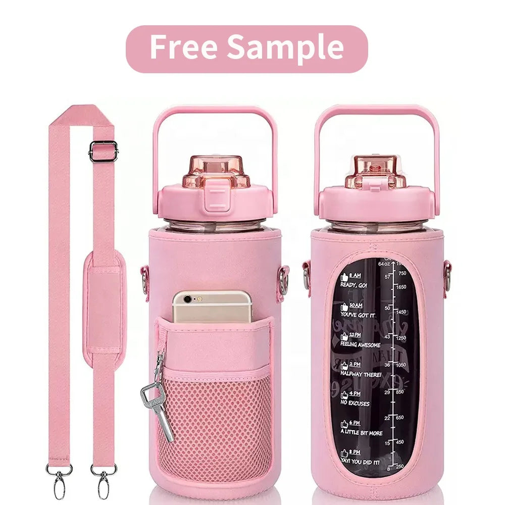 Plastic Water Bottles Sport Leak-proof Water Cup With Handle Sports Bottle Suitable for Men and Women Motivational Water Bottle