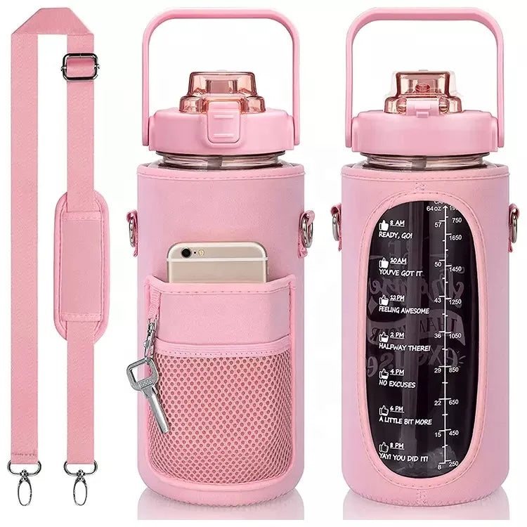 Plastic Water Bottles Sport Leak-proof Water Cup With Handle Sports Bottle Suitable for Men and Women Motivational Water Bottle