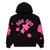 XX High-quality 100% Cotton Fleece Oversized SpiDer Shirt Long Sleeved Crochet Hooded Collar Powder Puff Print Spider Hoodie