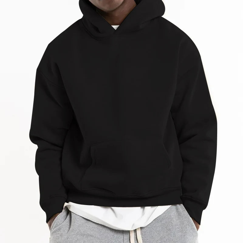 High Quality 500 GSM Cotton Thick Blank Plain Heavyweight Oversized Hoodies No String Unisex Custom Logo Plus Size Men's Hoodies