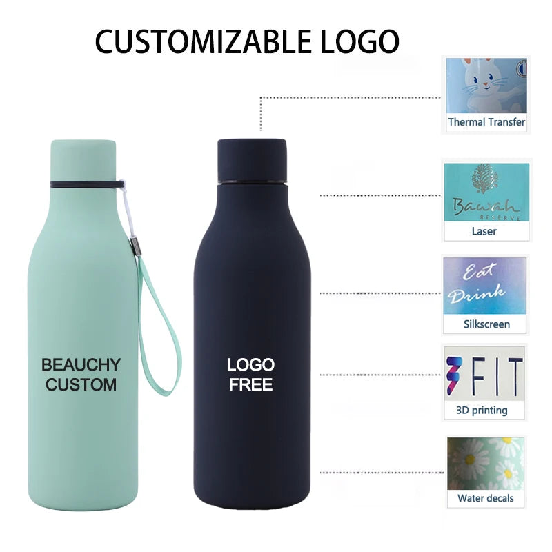 Beauchy 550ml 18oz Stainless Steel Double Wall Vacuum Reusable Water Bottles Eco Friendly BPA-FREE Sports Bottle Cup