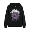 XX High-quality 100% Cotton Fleece Oversized SpiDer Shirt Long Sleeved Crochet Hooded Collar Powder Puff Print Spider Hoodie