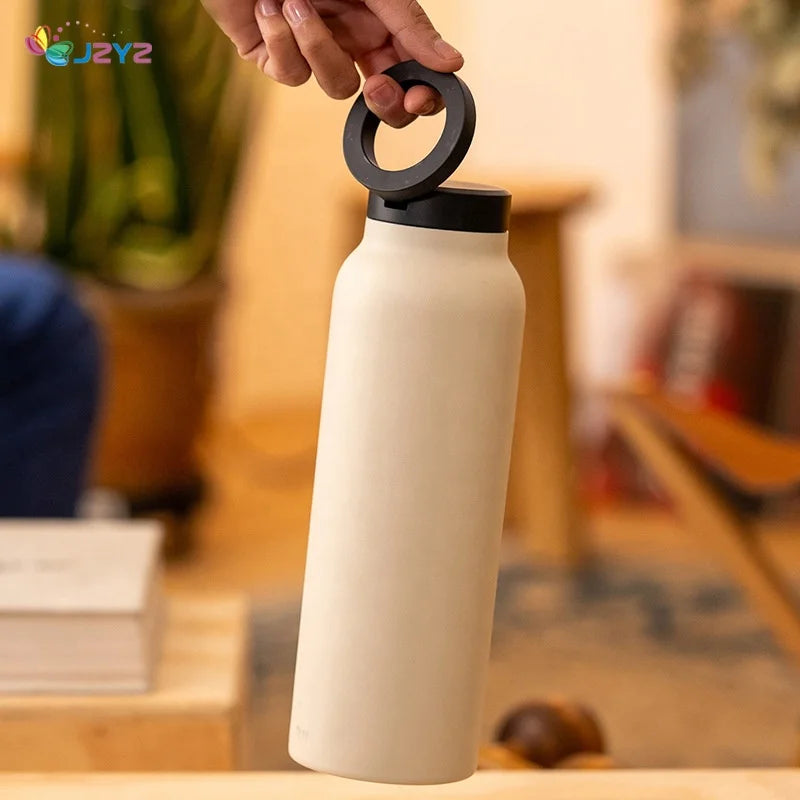 For JZYZ 2024 School Personalized 500Ml Steel Water Bottles with Magnetic Phone Holder 304 Stainless Steel Sport Bottle Racks
