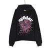 XX High-quality 100% Cotton Fleece Oversized SpiDer Shirt Long Sleeved Crochet Hooded Collar Powder Puff Print Spider Hoodie