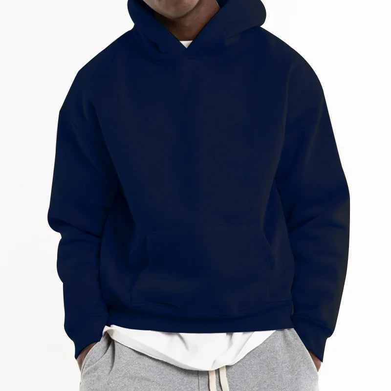 High Quality 500 GSM Cotton Thick Blank Plain Heavyweight Oversized Hoodies No String Unisex Custom Logo Plus Size Men's Hoodies