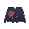 XX High-quality 100% Cotton Fleece Oversized SpiDer Shirt Long Sleeved Crochet Hooded Collar Powder Puff Print Spider Hoodie