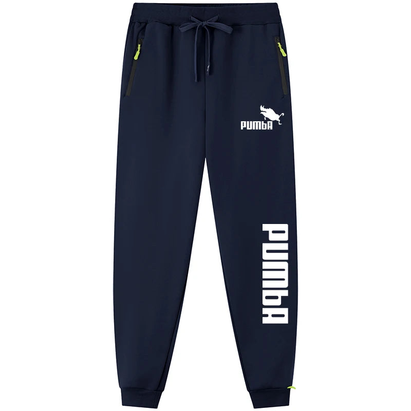 Autumn Winter Men's Casual Pants Loose Large Straight Leg Mid Waist Tight Leg Sports Pants PUMbA Pattern Print Jogger Sweatpants