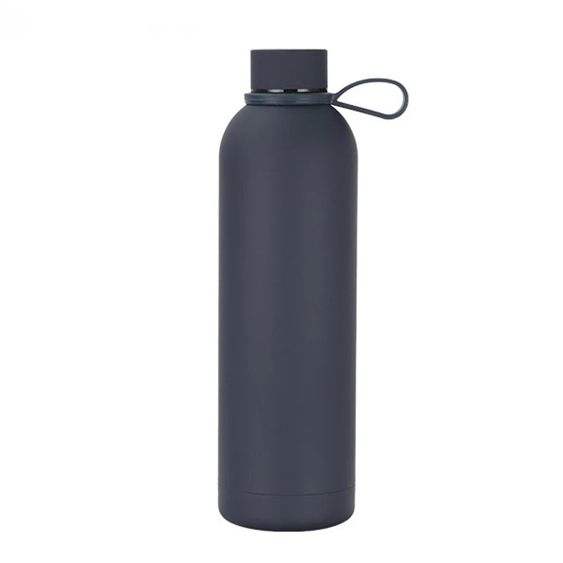 Double Wall Vacuum Insulated Narrow Mouth Stainless Steel Soft Rubber Coated Water Bottles with Custom Logo