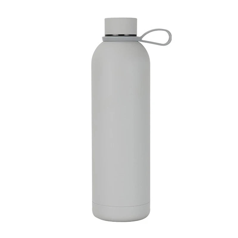 Double Wall Vacuum Insulated Narrow Mouth Stainless Steel Soft Rubber Coated Water Bottles with Custom Logo