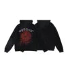 XX High-quality 100% Cotton Fleece Oversized SpiDer Shirt Long Sleeved Crochet Hooded Collar Powder Puff Print Spider Hoodie