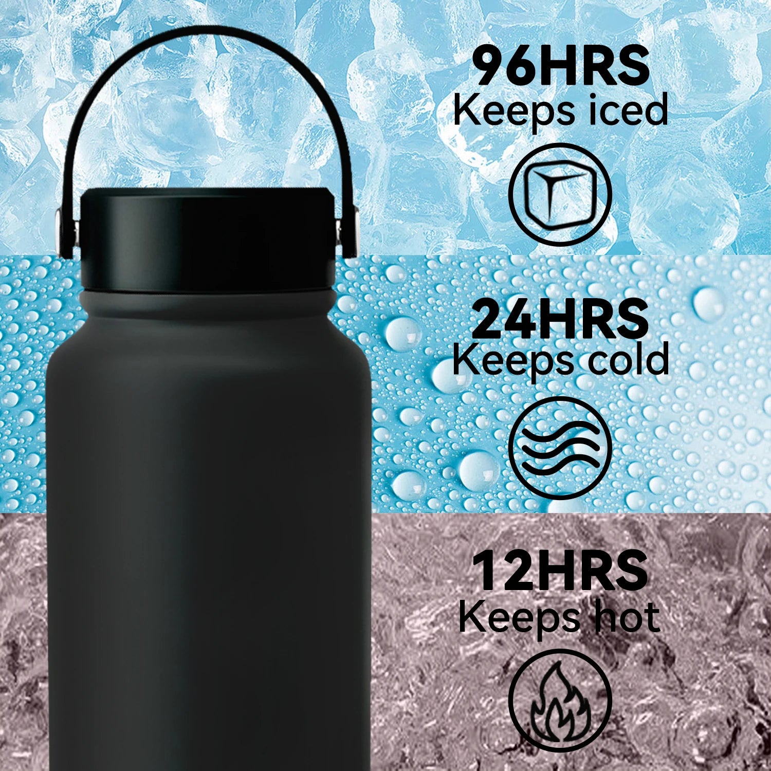 650ML 1000ML 1150ML Sport Insulated Water Bottle with Lid Leak & Spill Proof Premium Stainless Steel Water Bottles