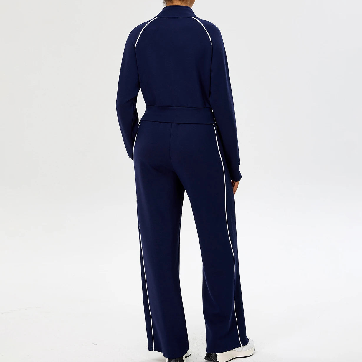 YIYI Spring High Neck Outdoor Workout Whole Zipper Jackets Sets With Pockets High Waist Sweatpants and Hoodie Set Women