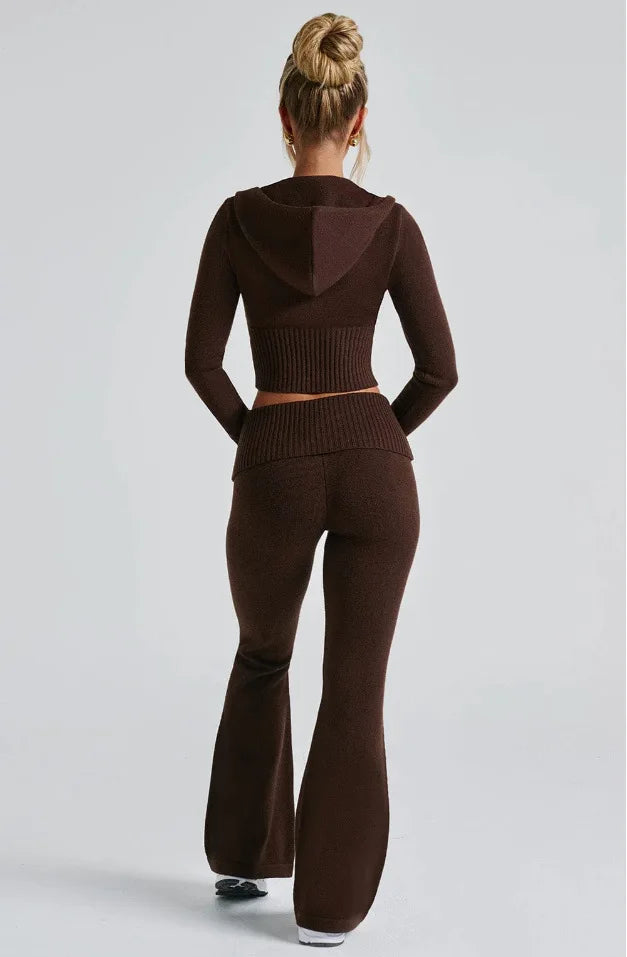 Women Fall 2026 Women Clothes  Fashion Cotton Fleece Tracksuit Set Women's Set Fashion Crop Top and Sweatpants