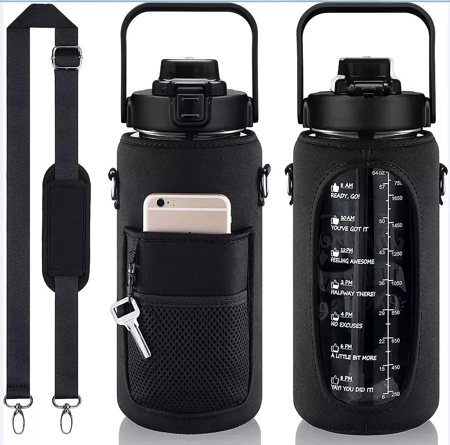 Plastic Water Bottles Sport Leak-proof Water Cup With Handle Sports Bottle Suitable for Men and Women Motivational Water Bottle