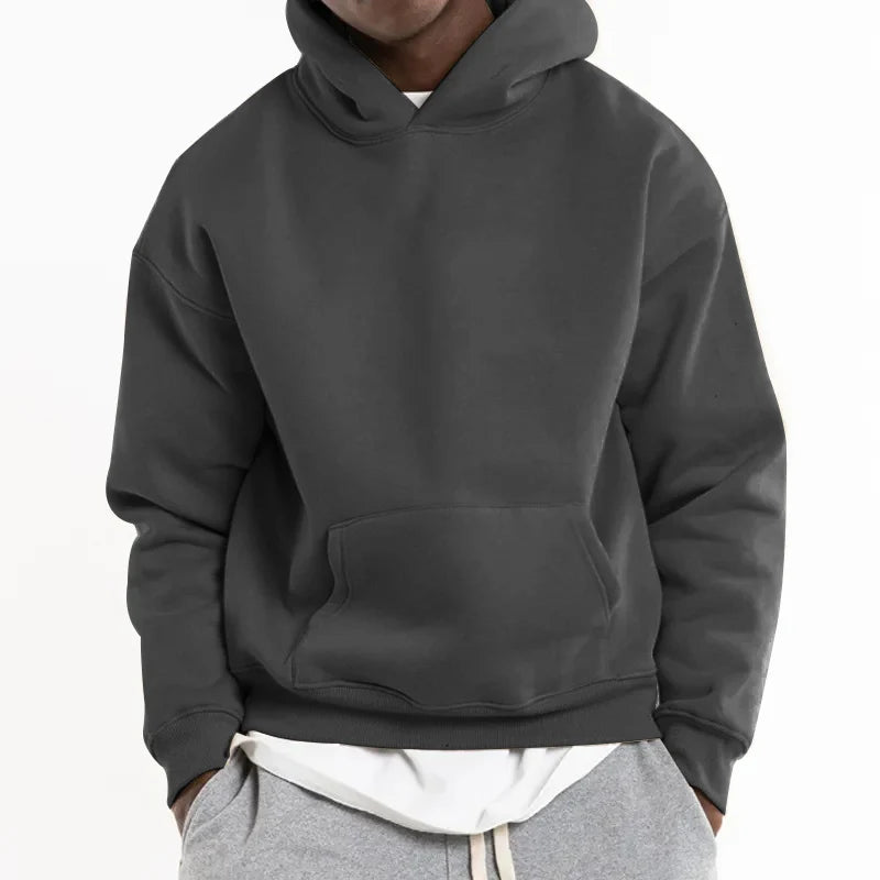 High Quality 500 GSM Cotton Thick Blank Plain Heavyweight Oversized Hoodies No String Unisex Custom Logo Plus Size Men's Hoodies