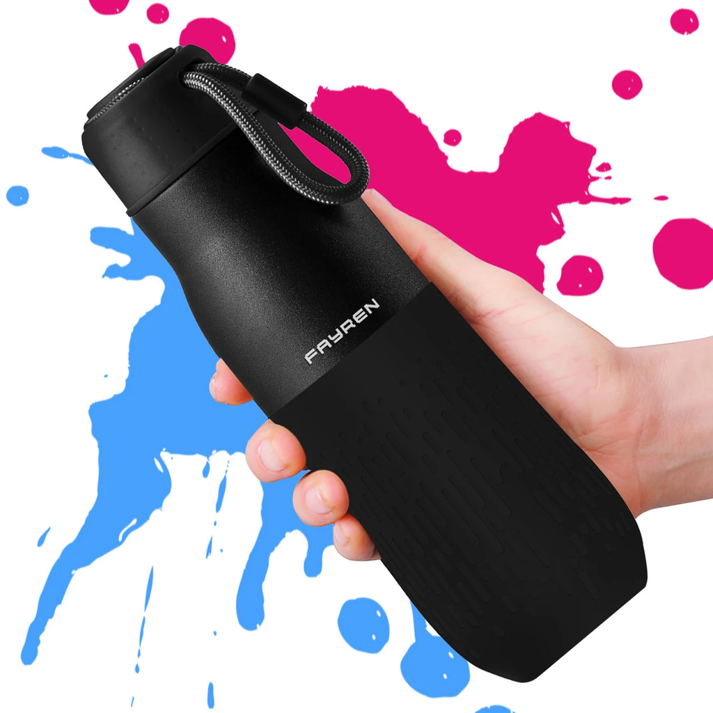 FAYREN Top Sales Durable 500ml High Quality Double Wall Water Bottles Stainless Steel Insulated with Nylon Rope