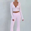 Women Fall 2026 Women Clothes  Fashion Cotton Fleece Tracksuit Set Women's Set Fashion Crop Top and Sweatpants