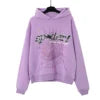 XX High-quality 100% Cotton Fleece Oversized SpiDer Shirt Long Sleeved Crochet Hooded Collar Powder Puff Print Spider Hoodie
