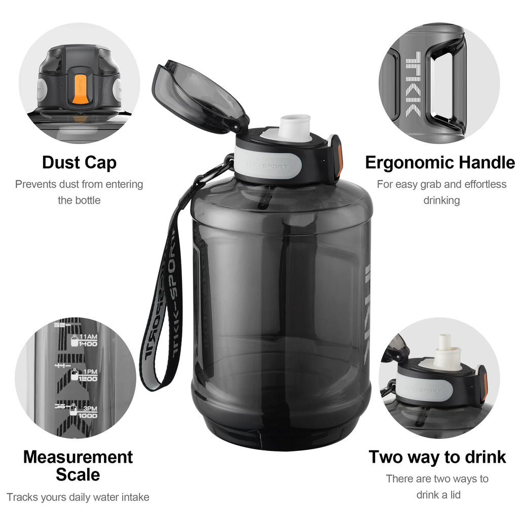 Wholesale 2000ml Tritan Sport Water Bottles Direct Drinking BPA-Free Custom Logo Design Strap Thermal Features for Gym Usage