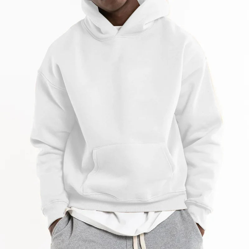 High Quality 500 GSM Cotton Thick Blank Plain Heavyweight Oversized Hoodies No String Unisex Custom Logo Plus Size Men's Hoodies