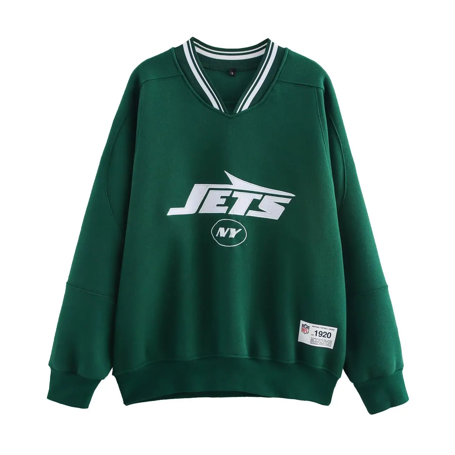 PB7ZA Women 2026 New Fashion Jet Fleet Decorative Flannel Sweatshirts Vintage V Neck Long Sleeve Female Pullovers Chic Tops