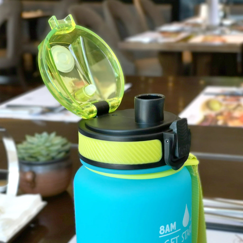 BPA Free Tritan Water Bottle Leak Proof Motivational Water Bottles with Times to Drink for Gym Water Bottles