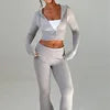 Women Fall 2026 Women Clothes  Fashion Cotton Fleece Tracksuit Set Women's Set Fashion Crop Top and Sweatpants