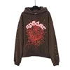 XX High-quality 100% Cotton Fleece Oversized SpiDer Shirt Long Sleeved Crochet Hooded Collar Powder Puff Print Spider Hoodie