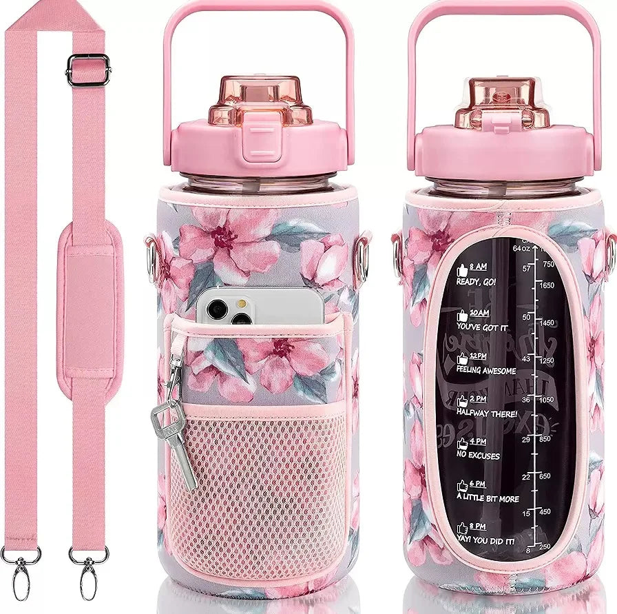 Plastic Water Bottles Sport Leak-proof Water Cup With Handle Sports Bottle Suitable for Men and Women Motivational Water Bottle