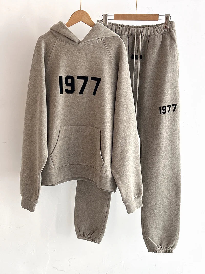 Men's High Quality 100% Cotton Anti-Wrinkle Jacket 1977 Autumn Oversized Hoodie with Full for Puff Print Knitted Custom