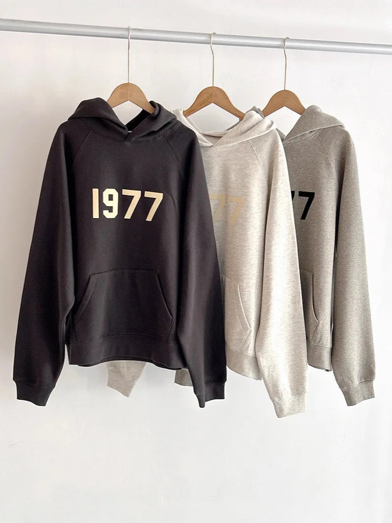 Men's High Quality 100% Cotton Anti-Wrinkle Jacket 1977 Autumn Oversized Hoodie with Full for Puff Print Knitted Custom
