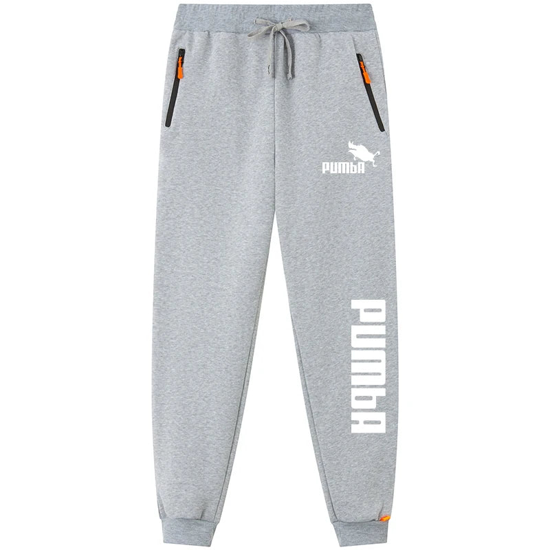 Autumn Winter Men's Casual Pants Loose Large Straight Leg Mid Waist Tight Leg Sports Pants PUMbA Pattern Print Jogger Sweatpants
