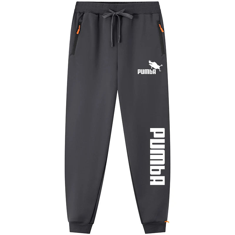 Autumn Winter Men's Casual Pants Loose Large Straight Leg Mid Waist Tight Leg Sports Pants PUMbA Pattern Print Jogger Sweatpants
