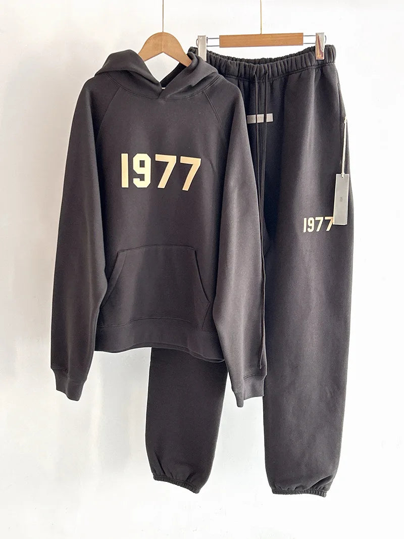Men's High Quality 100% Cotton Anti-Wrinkle Jacket 1977 Autumn Oversized Hoodie with Full for Puff Print Knitted Custom