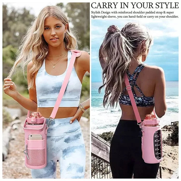 Plastic Water Bottles Sport Leak-proof Water Cup With Handle Sports Bottle Suitable for Men and Women Motivational Water Bottle