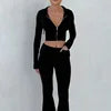 Women Fall 2026 Women Clothes  Fashion Cotton Fleece Tracksuit Set Women's Set Fashion Crop Top and Sweatpants