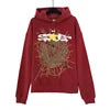 XX High-quality 100% Cotton Fleece Oversized SpiDer Shirt Long Sleeved Crochet Hooded Collar Powder Puff Print Spider Hoodie