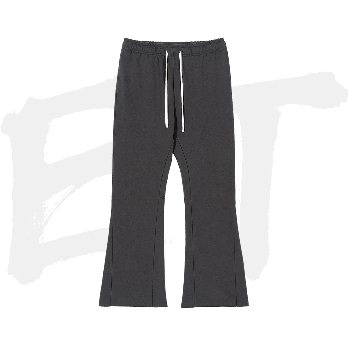 HY Trendy Loose-fit Flared Cotton Sweatpants With Fringe Details and a Drawstring Waist Perfect for Casual American Street Style