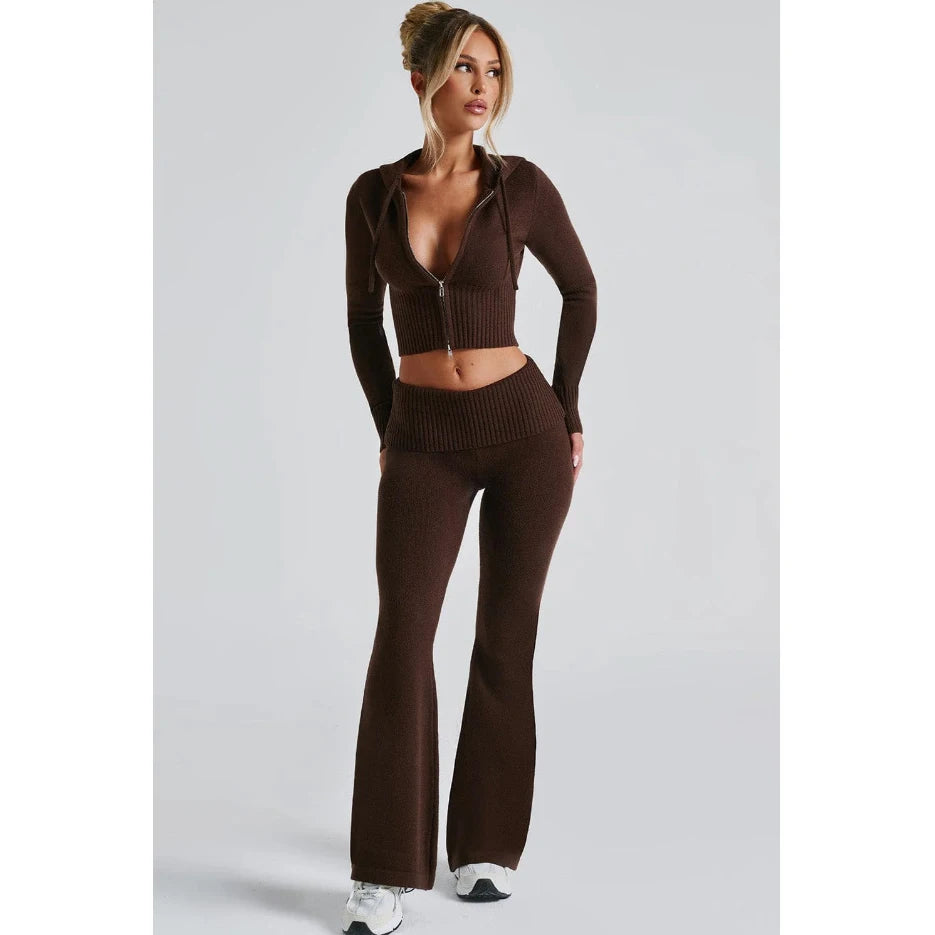 Women Fall 2026 Women Clothes  Fashion Cotton Fleece Tracksuit Set Women's Set Fashion Crop Top and Sweatpants