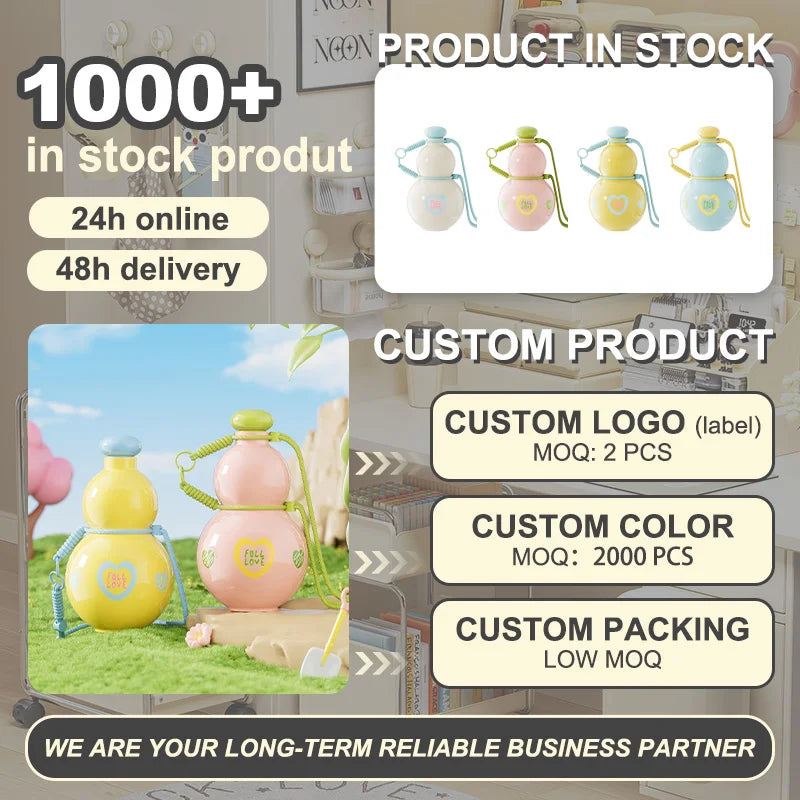 UFORU US Stock Children Fancy Cute Custom Water Bottles Drinking Bottle Plastic Kid Sports Water Bottle for Kids School