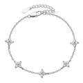 High Quality Crystal Four Leaf Flower Bracelet for Women Clasic Trendy Gold Color Stainless Steel Zircon Bangle Jewelry Gift